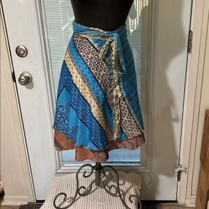 Knee-Length Wrap around Skirt Reversible.